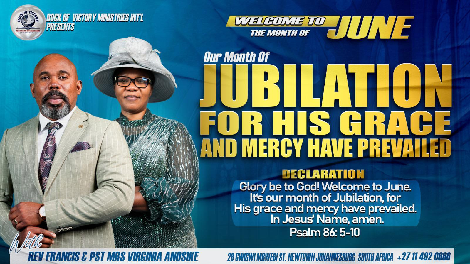 WELCOME TO THE MONTH OF JUNE, Our Month Of JUBILATION.