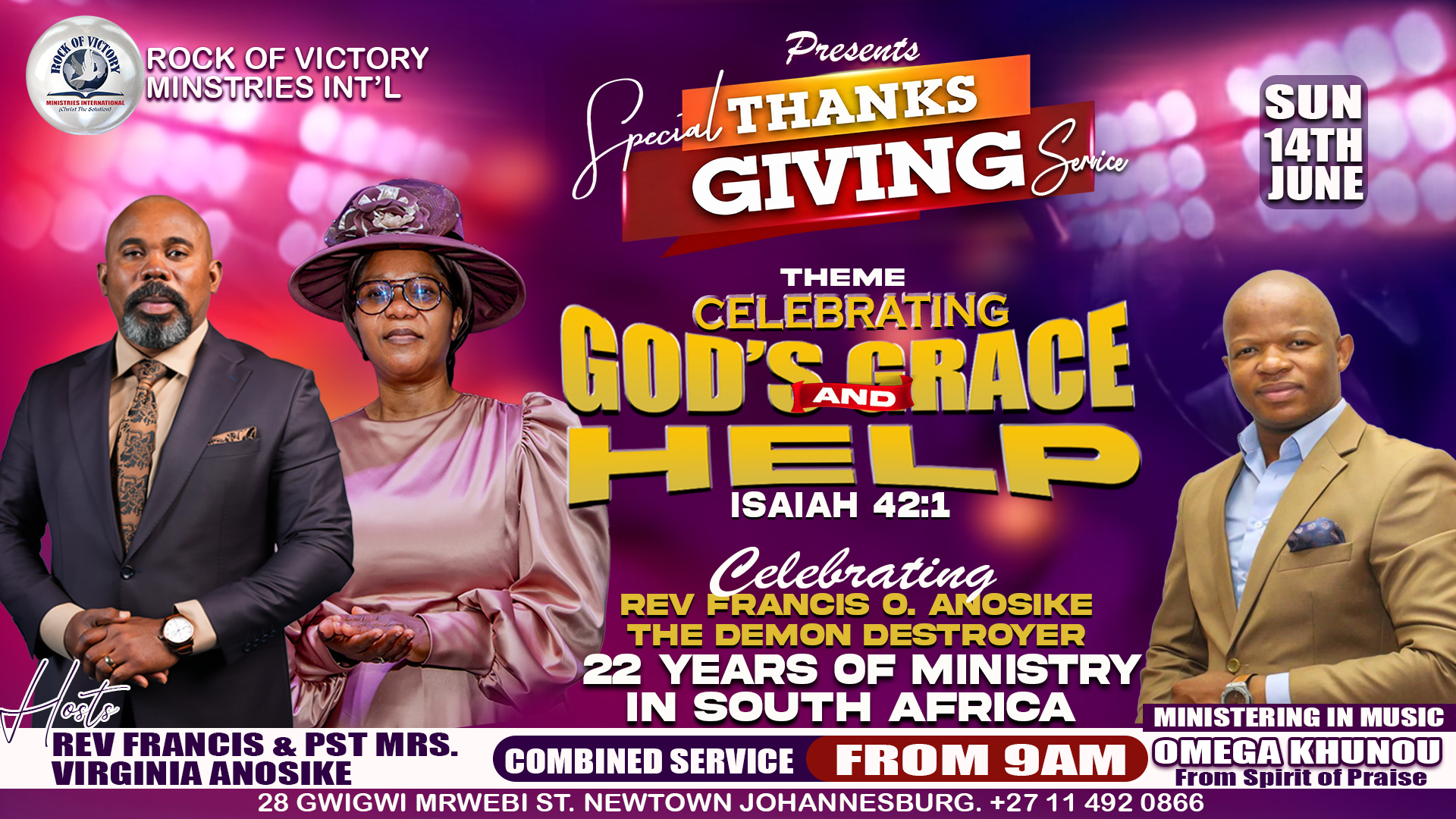 SPECIAL THANKSGIVING SERVICE, THEME: CELEBRATING GOD’S GRACE AND HELP.